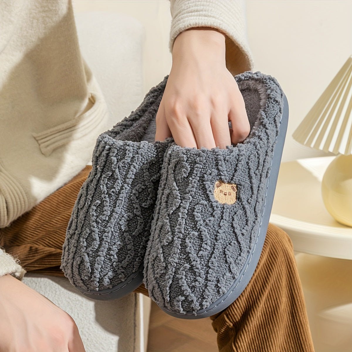 ORTHAE TEDDY - Pantoufles d’Intérieur Chaudes Unisexe - Parallax