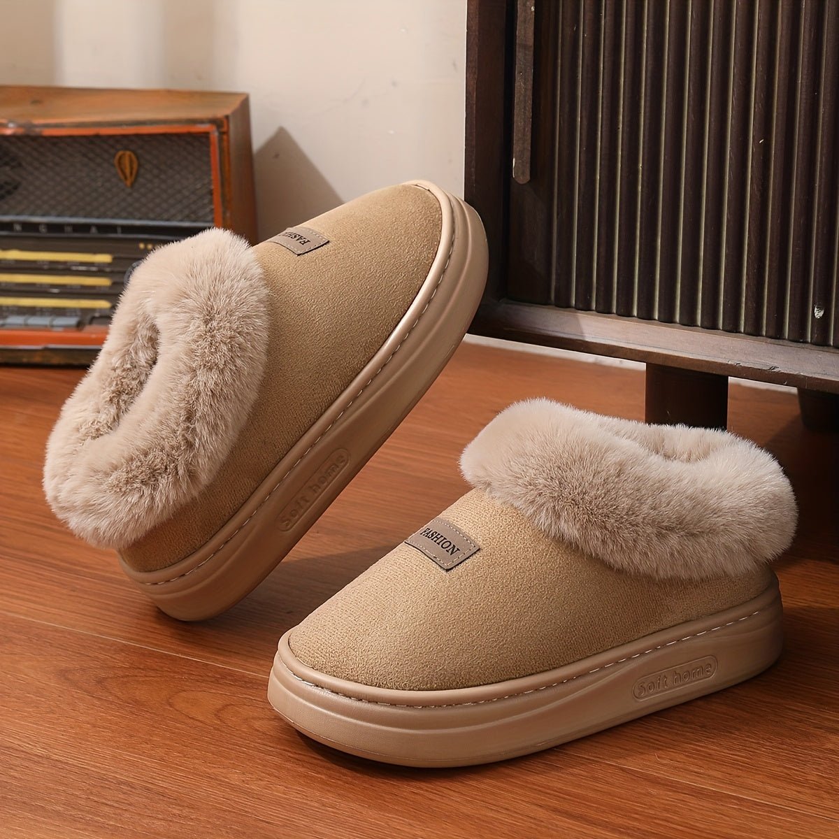 ORTHAE VELORA - Chaussons Femme Confort Doublés Chauds avec Semelle Épaisse - Parallax