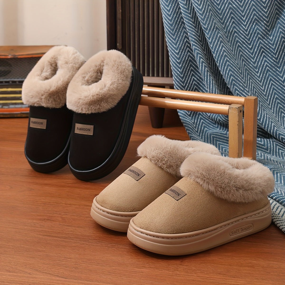 ORTHAE VELORA - Chaussons Femme Confort Doublés Chauds avec Semelle Épaisse - Parallax