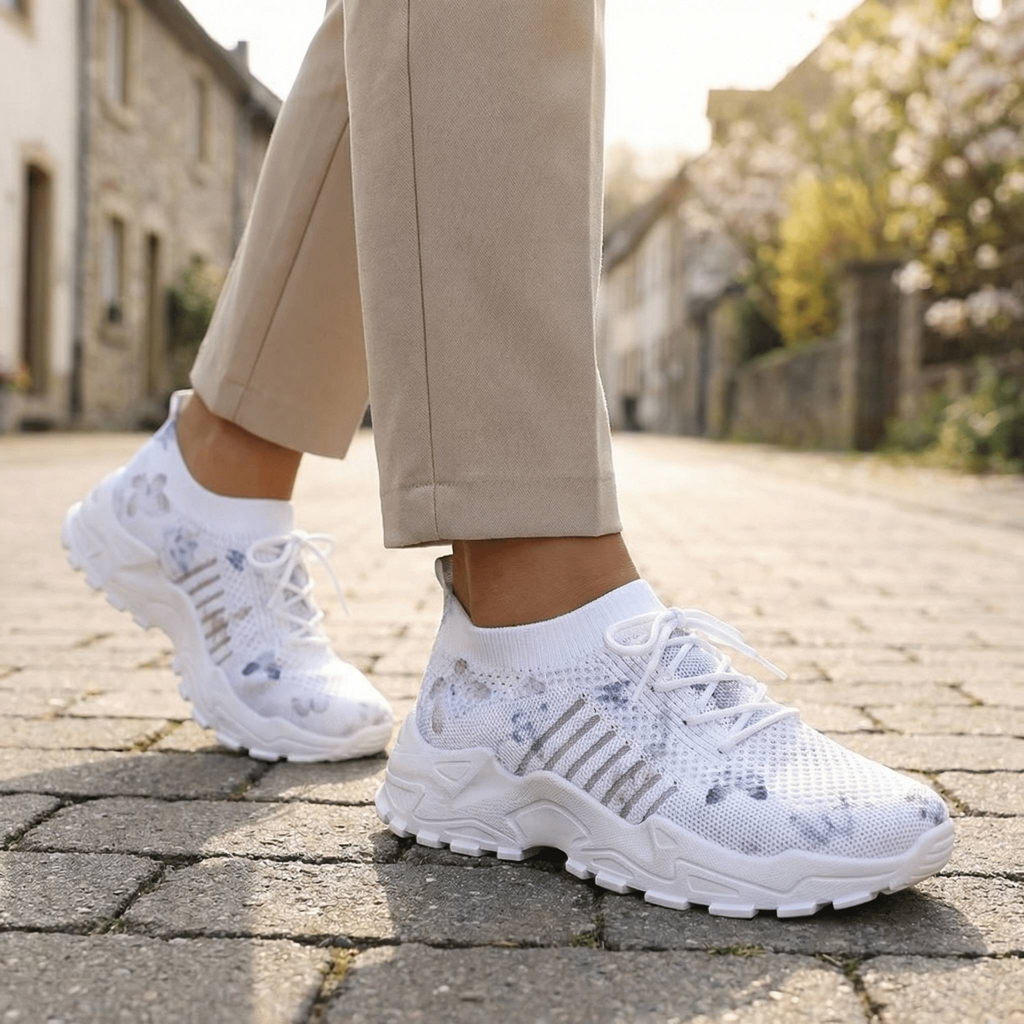 Papillon Aura – Sneakers Plateformes à Imprimé Floral & Mesh Respirant - Parallax