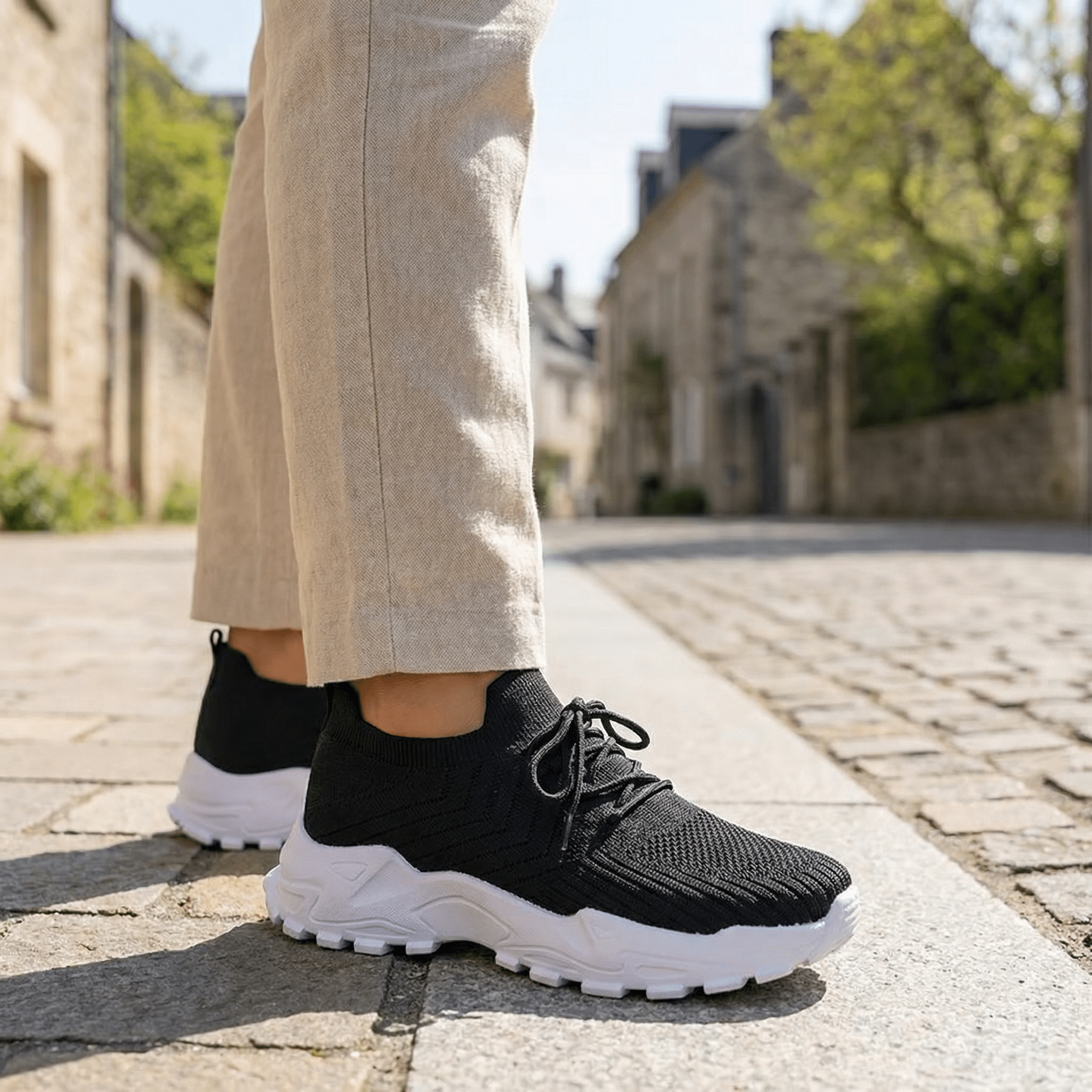 Sienna Knit – Sneakers en Maille Texturée & Semelle Épaisse Confort - Parallax